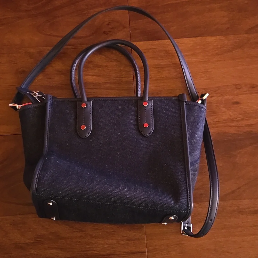 Kate Spade Denim Cherry Embroidered Crossbody  Tote - Picture 2 of 4
